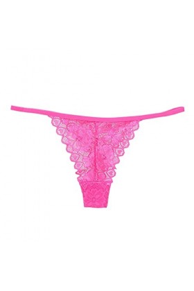 Culottes sexy en dentelle pour femme - Culotte à lacets au crochet - String - Lingerie menstruelle - Sous-vêtements bio, Rose