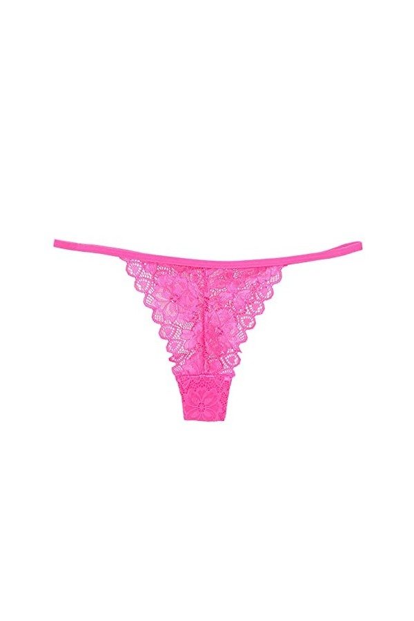 Culottes sexy en dentelle pour femme - Culotte à lacets au crochet - String - Lingerie menstruelle - Sous-vêtements bio, Rose