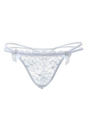 BIISDOST Femmes Sexy Taille Basse Ultra Mince Voir à Travers Transparent Dentelle Creuse Ouvert Entrejambe String Culotte Bod