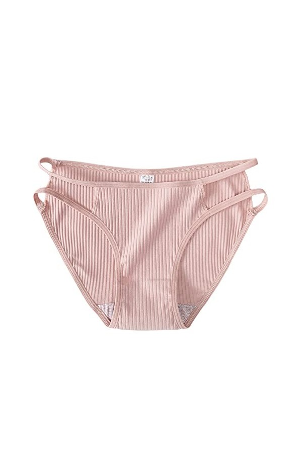 Aoklidil Culotte en T pour femme - Broderie en dentelle - Sexy - Taille basse - Perles de massage chaudes - Entrejambe ouvert