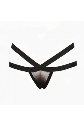 IKFIVQD Lingerie sexy pour femme - String - String en maille - Sous-vêtements sexy, Noir , Small