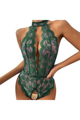 Lingerie tendance pour femme - Lingerie sexy pour femme - Costume à carreaux rouge en dentelle - Culotte de Saint-Valentin, 0