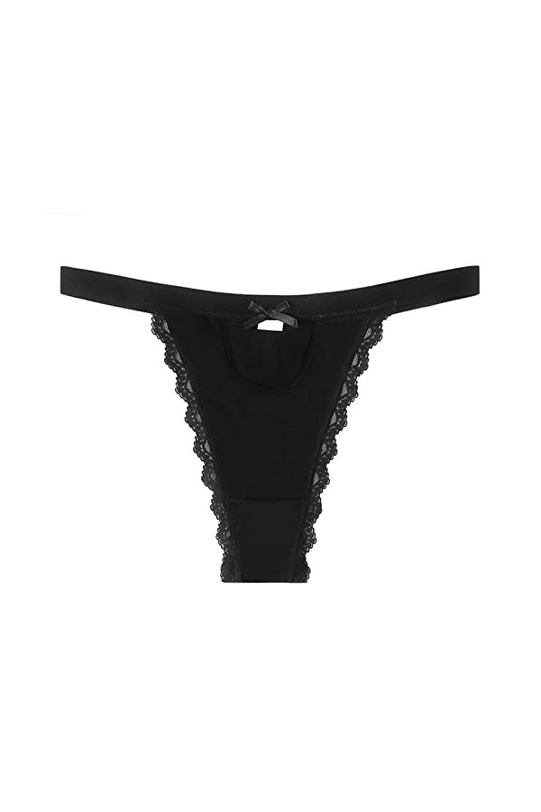 Bow Lady Sous-vêtements Sexy Femme Paillettes Dentelle Low Rise Thongs Sous-vêtements Culotte Sexy Panty Lingerie Cordes, Noi