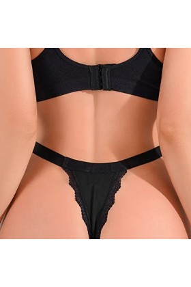 Bow Lady Sous-vêtements Sexy Femme Paillettes Dentelle Low Rise Thongs Sous-vêtements Culotte Sexy Panty Lingerie Cordes, Noi