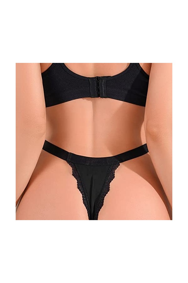 Bow Lady Sous-vêtements Sexy Femme Paillettes Dentelle Low Rise Thongs Sous-vêtements Culotte Sexy Panty Lingerie Cordes, Noi