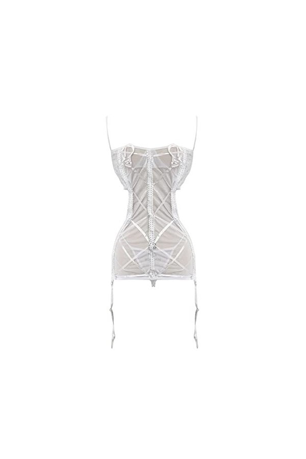 Lingerie Femme Sexy Ensemble Homme Sexy Hot y22k Femmes Transparent Mesh Sexy Bandage Jarretière Ceinture Creusé Hanche Maill