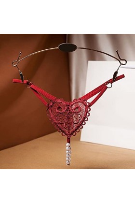 Junhasgood Cadeau Coquin Dames Thong Thong sous-vêtements Sexy Briefs Pantalons Dentelle Lingeries Sexy Grande Taille Wine, 