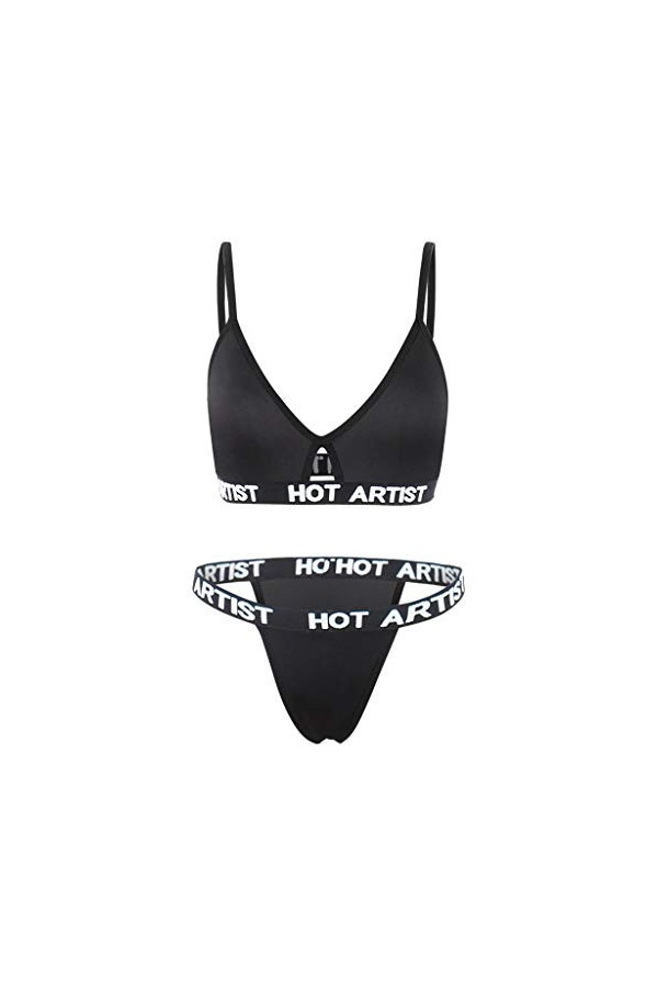 Lingerie sexy pour femme - Corset en maille solide avec armatures - Vêtements de nuit pour femme, Noir , XL