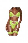 Ensemble Lingerie Sexy Femme éRotique Dentelle Jarretière Ensemble de Soutien-Gorge et de Culottes Sexy à Bretelles Elasticit