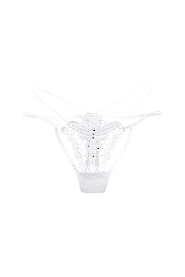 Lingerie Femme Sexy Ensemble Homme Sexy Hot y27k Culotte Taille Basse en Maille pour Femme Qui Remonte White, One Size 