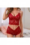 Soutien-Gorge et Culottes de Lingerie en Dentelle sous-vêtements Sexy Dos pour Femmes Pyjamas Sexy Vêtements Sexy matures Nui