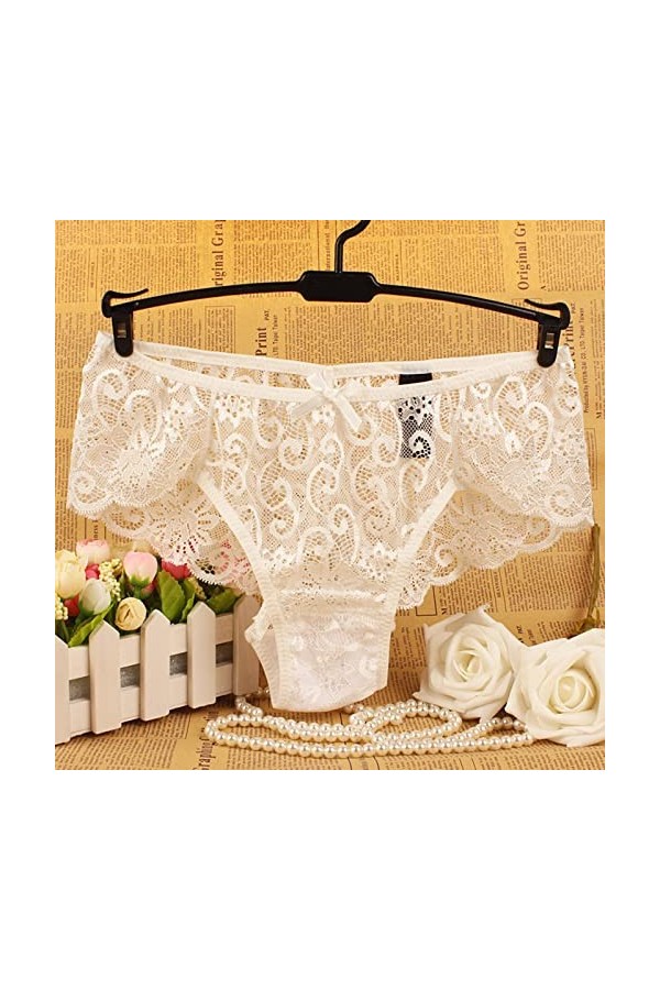 Lingerie Femme Sexy Ensemble Homme Sexy Hot y22k Femmes Sexy Culotte Dentelle Découpe Taille Creuse Ensemble Tennis White, L