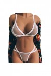 BOTCAM Ensemble de lingerie 2 pièces pour femme avec armatures en maille en acier et armature, Blanc., XL