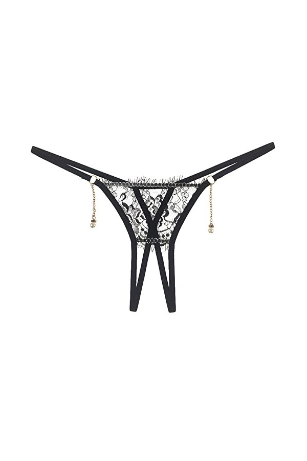 Générique Menstruelle Lavable Culottes pour Femmes Culottes en Dentelle Fine Strings Ouverts Transparents Culottes Taille Bas