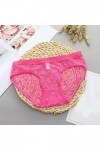 ZHINIAN Culotte sexy en dentelle transparente pour femme - Culotte sans couture en coton - Taille 9, rose vif, L