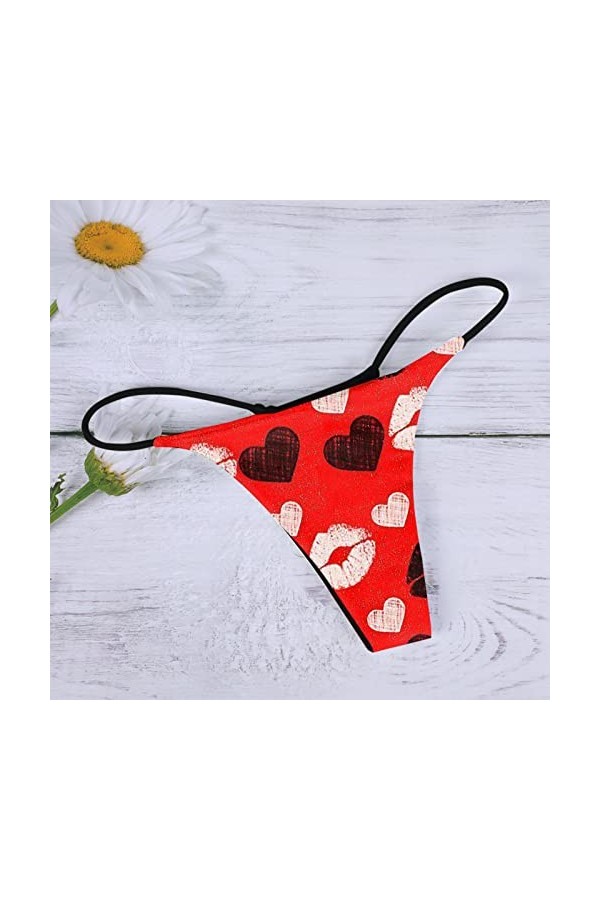 Lingerie Femme Sexy Ensemble Homme Sexy Hot y*2*k Culotte imprimée à la Mode pour Femmes Legging Rose Sexy Red, M 