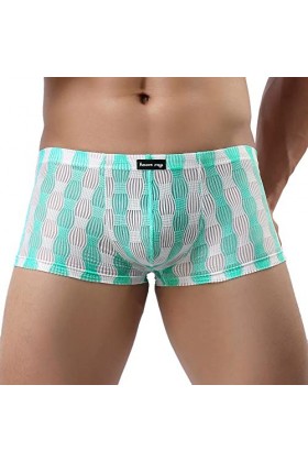 Sous-vêtements pour homme - Sous-vêtements sexy et respirants - Sous-vêtements de nuit confortables - Boxer noir, bleu clair,