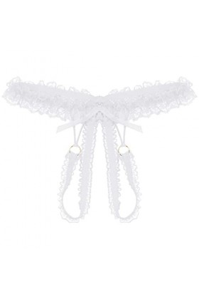 Latex Sexuel sous-vêtements Culottes en Dentelle Culotte Taille Sexy Culotte Ouverte à lentrejambe Culotte Basse pour Femme 