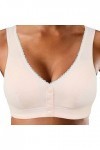 Soutien-gorge pour femme - En coton doux - Sans anneau en acier - Avec boucle sur le devant - Pour femme - Pour les personnes