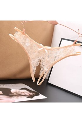 TDEOK Sous-vêtements en dentelle à faible crotch pour femme Culotte sexy Culotte ouverte pour femme Sous-vêtements transparen