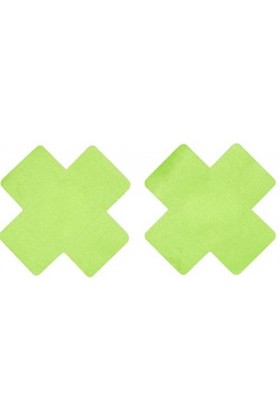 Fever Cross Nipple Pasties, Lime