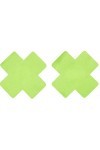 Fever Cross Nipple Pasties, Lime