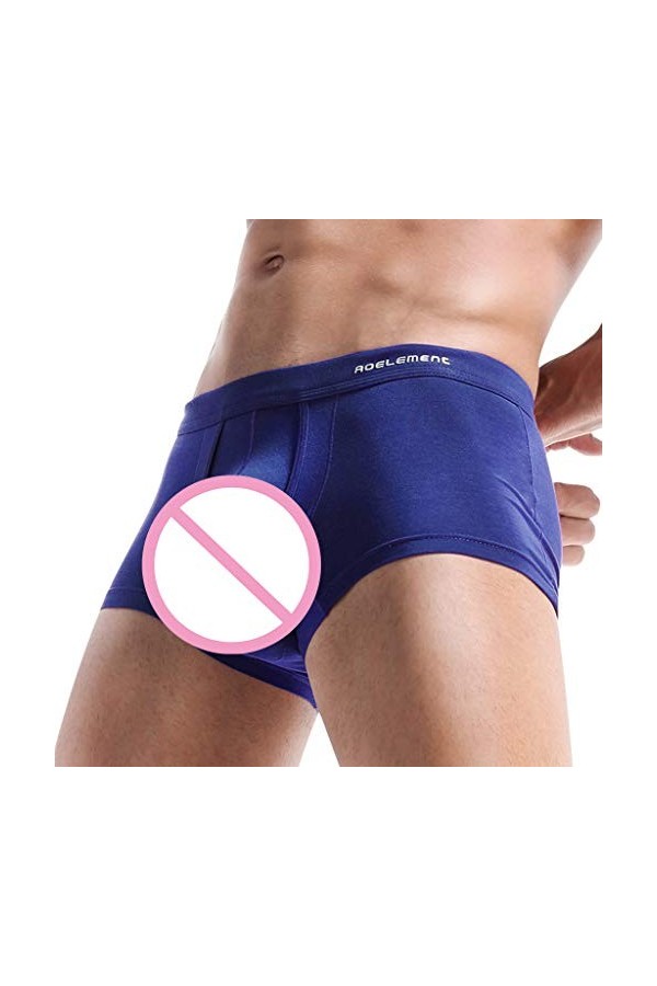 Slip pour homme - Sous-vêtements de sport - Slip stretch - Culotte éléphant - Pour homme - Sexy - Jouet sexuel, bleu, L