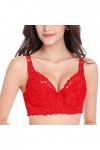 sous-vêtement Sexy en Dentelle froncée pour Femmes avec Bretelles de Soutien-Gorge sans Armatures Soutien-Gorge à Balconnet