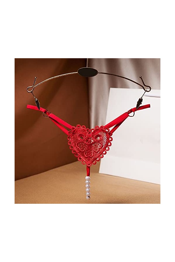 Junhasgood Cadeau Coquin Dames Thong Thong sous-vêtements Sexy Briefs Pantalons Dentelle Lingeries Sexy Grande Taille Red, O