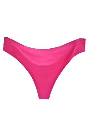 BIISDOST Briefs de Glace Entrejambe sous-vêtements sans Couture Sexy Femmes G-Strings Soie Coquin Hot Pink, L 
