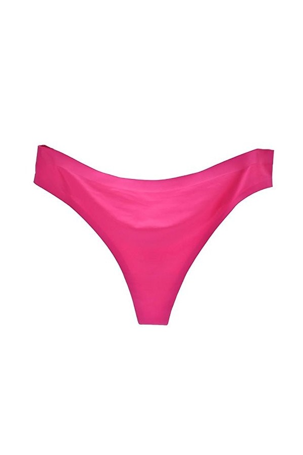 BIISDOST Briefs de Glace Entrejambe sous-vêtements sans Couture Sexy Femmes G-Strings Soie Coquin Hot Pink, L 