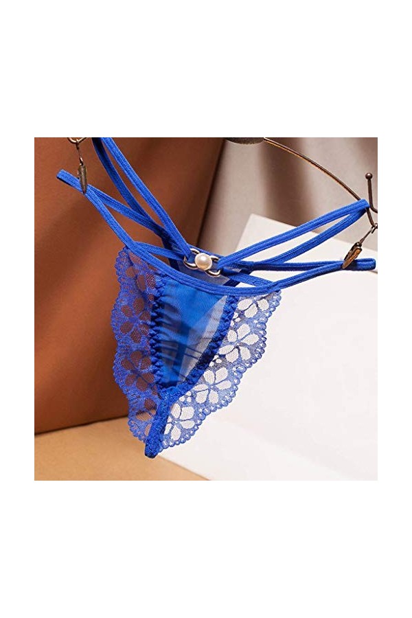 MKIUHNJ Sous-vêtements pour femme - Mini sous-vêtements - Culotte sexy - Pour femme, bleu, taille unique