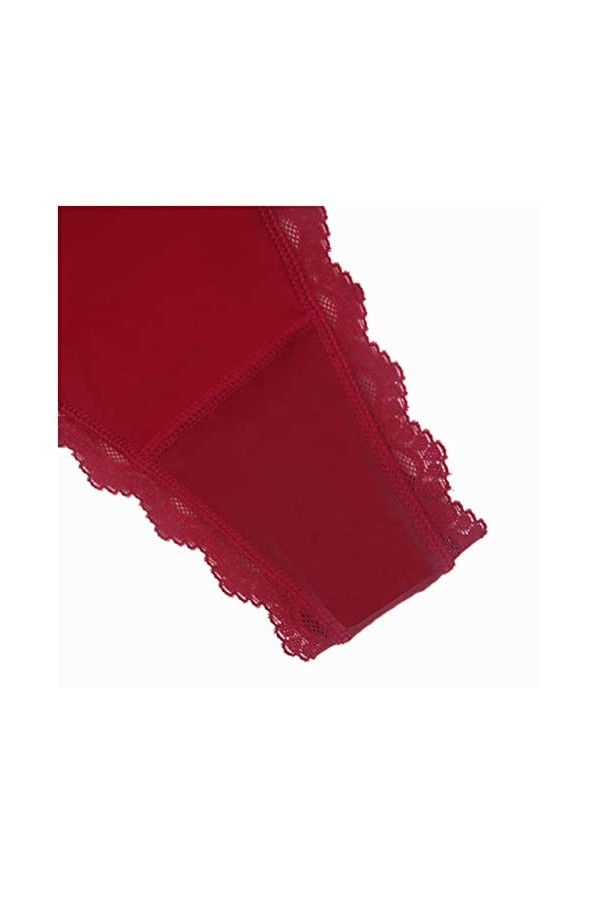 Bow Lady Sous-vêtements Sexy Femmes Paillettes Dentelle Low Rise Thongs Sous-vêtements Culotte Sexy Panty Lingerie Fou, rouge