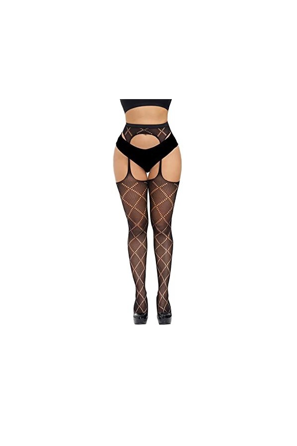 Lingerie Femme Sexy Ensemble Homme Sexy Hot y29k Dot Stockings Vintage Thin Mesh Womens Sexy Pantyhose Print Combinaisons Se