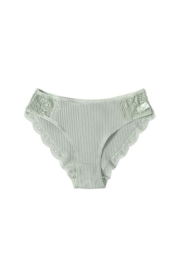 Pantalons Triangle Femme Taille Haute Slips en Pur Coton et Soie Culottes Elasticité String Stretch Coquine Hot de Absorbante