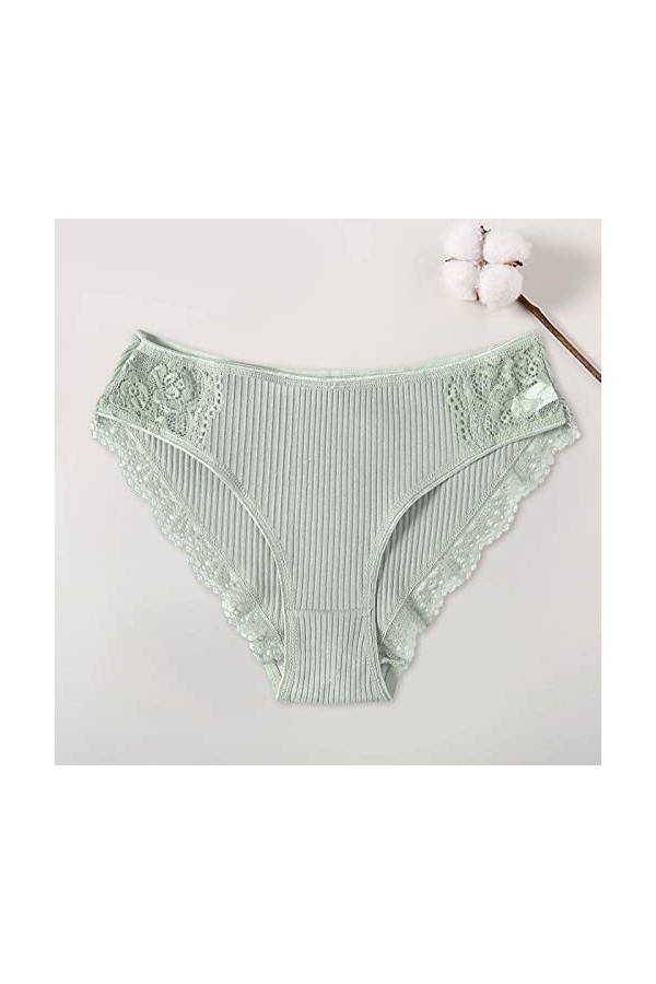 Pantalons Triangle Femme Taille Haute Slips en Pur Coton et Soie Culottes Elasticité String Stretch Coquine Hot de Absorbante