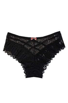 Générique Culottes pour Femmes Crochet Dentelle Dentelle jusquà Culotte Sexy Creux sous-vêtements Valentin Coquin Black, M 