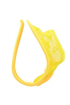Junhasgood Lot de Slip Grande Taille Dentelle sous-vêtements Sexy Ensemble Lingerie Dentelle Sexy Yellow, One Size 