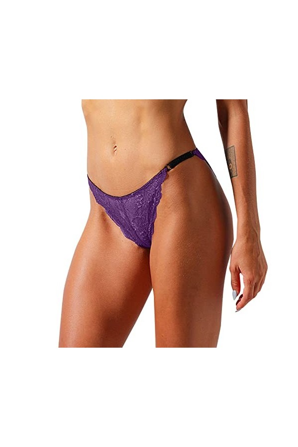 Culottes Sexy pour Femmes Culotte en Dentelle Sexy pour Femme sous-vêtements sexuels pour Femmes Purple, XL 
