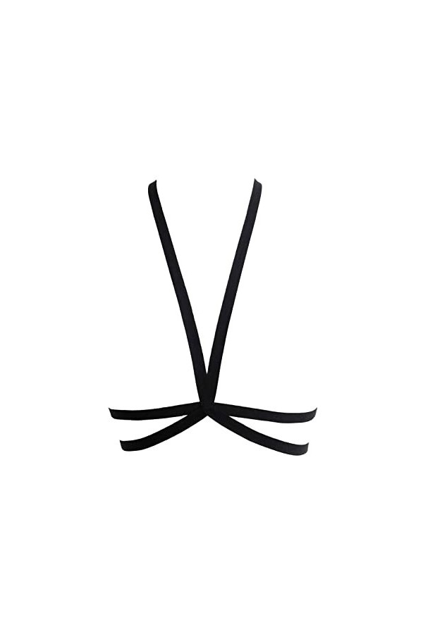 2023 New y2.k Style Lingerie Sexy Women Girl Hollow Out Elastic Cage Bra Bandage Strappy Halter Bra Lingerie Sexy Satin Blac