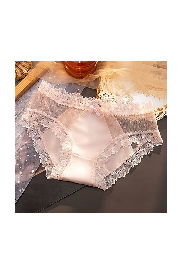 Aoklidil Sous-vêtements pour femme Sexy String Femme Mesh Sexy Pantalons Grande Taille Belles Fesses Femelles Transparent Fin