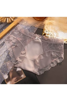 Aoklidil Sous-vêtements pour femme Sexy String Femme Mesh Sexy Pantalons Grande Taille Belles Fesses Femelles Transparent Fin