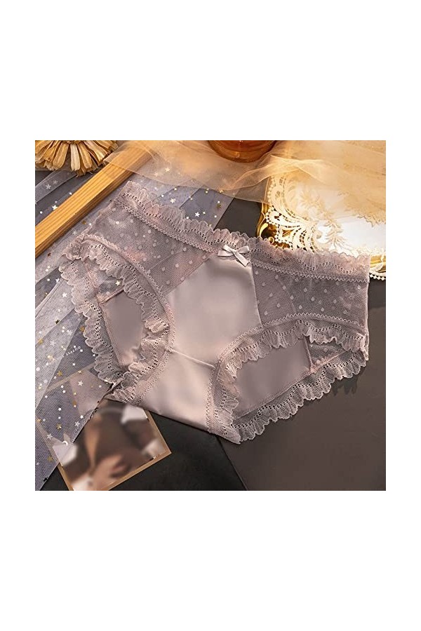 Aoklidil Sous-vêtements pour femme Sexy String Femme Mesh Sexy Pantalons Grande Taille Belles Fesses Femelles Transparent Fin