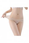 ZHINIAN Culotte sexy en dentelle transparente pour femme - Culotte sans couture en coton - Taille 9, beige, L