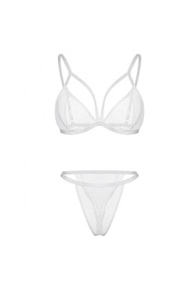 Lingerie Sexy Femme Coquine Hot Grande Taille Bra PolaneEmbroideDe Jour à la Femme Lingerie Ouverte Perle White, S 