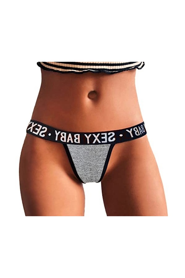 BIISDOST Femmes Sexy Lingerie G String Briefs sous-Vêtements Culottes T String Strings Ensemble Enfant Marseille Grey, L 