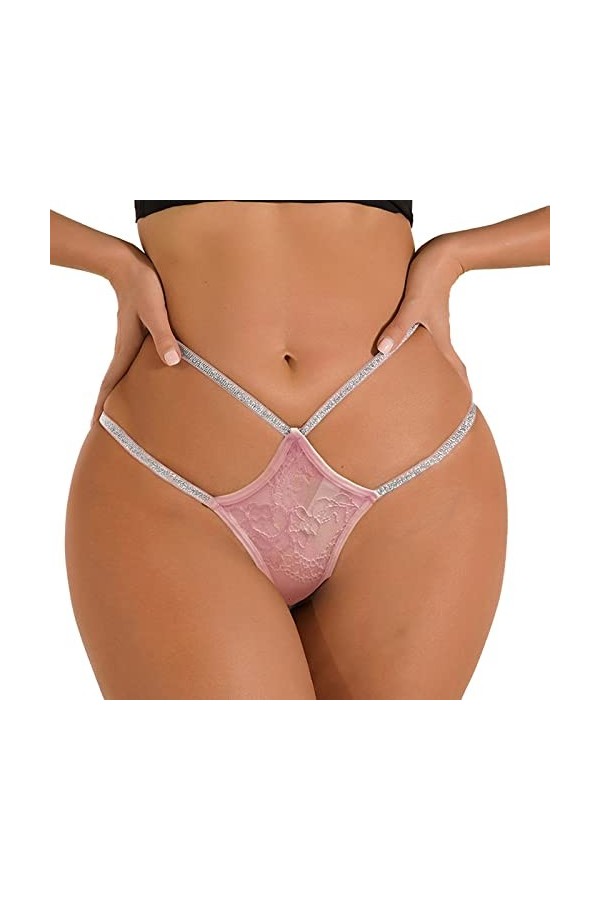 Deals of The Day Caleçon Femme Sexy Shining Waistband Femmes String en Dentelle Noire et G String Culotte Bustier Cuir Todays
