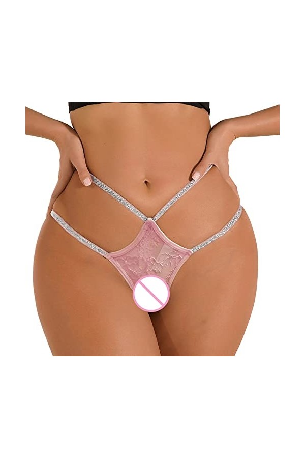 Deals of The Day Caleçon Femme Sexy Shining Waistband Femmes String en Dentelle Noire et G String Culotte Bustier Cuir Todays