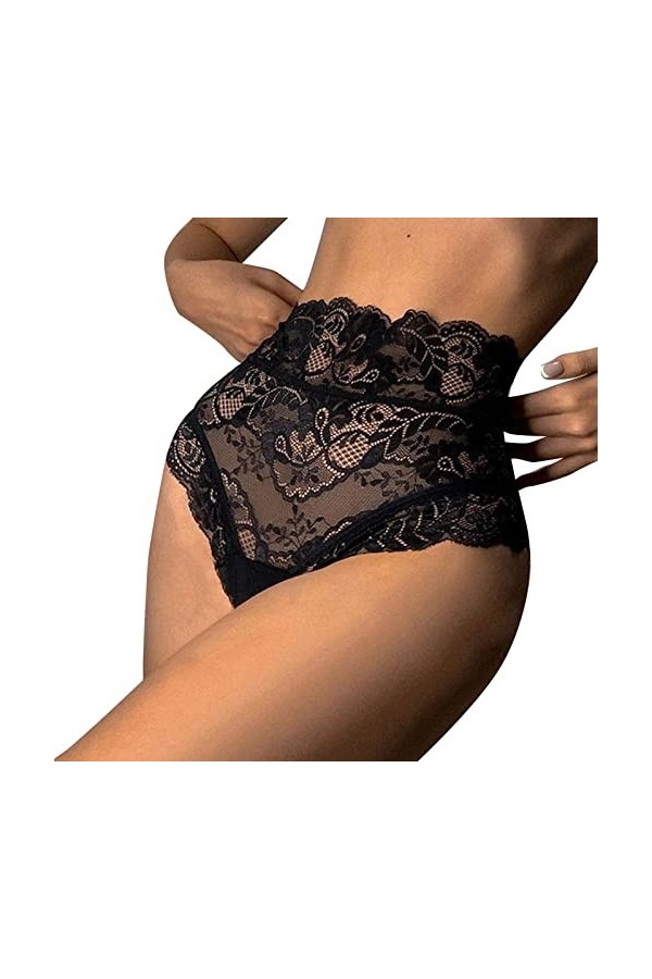PANPANY Culottes pour Femme Dentelle Culottes Sexy sous Vetements Taille Basse Femme sans Couture Slips Multipack Panties Con