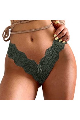 PANPANY Culottes pour Femme Slips Taille Basse Tanga Multipack Dentelle sans Couture Confortables Culottes Multicolore sous V